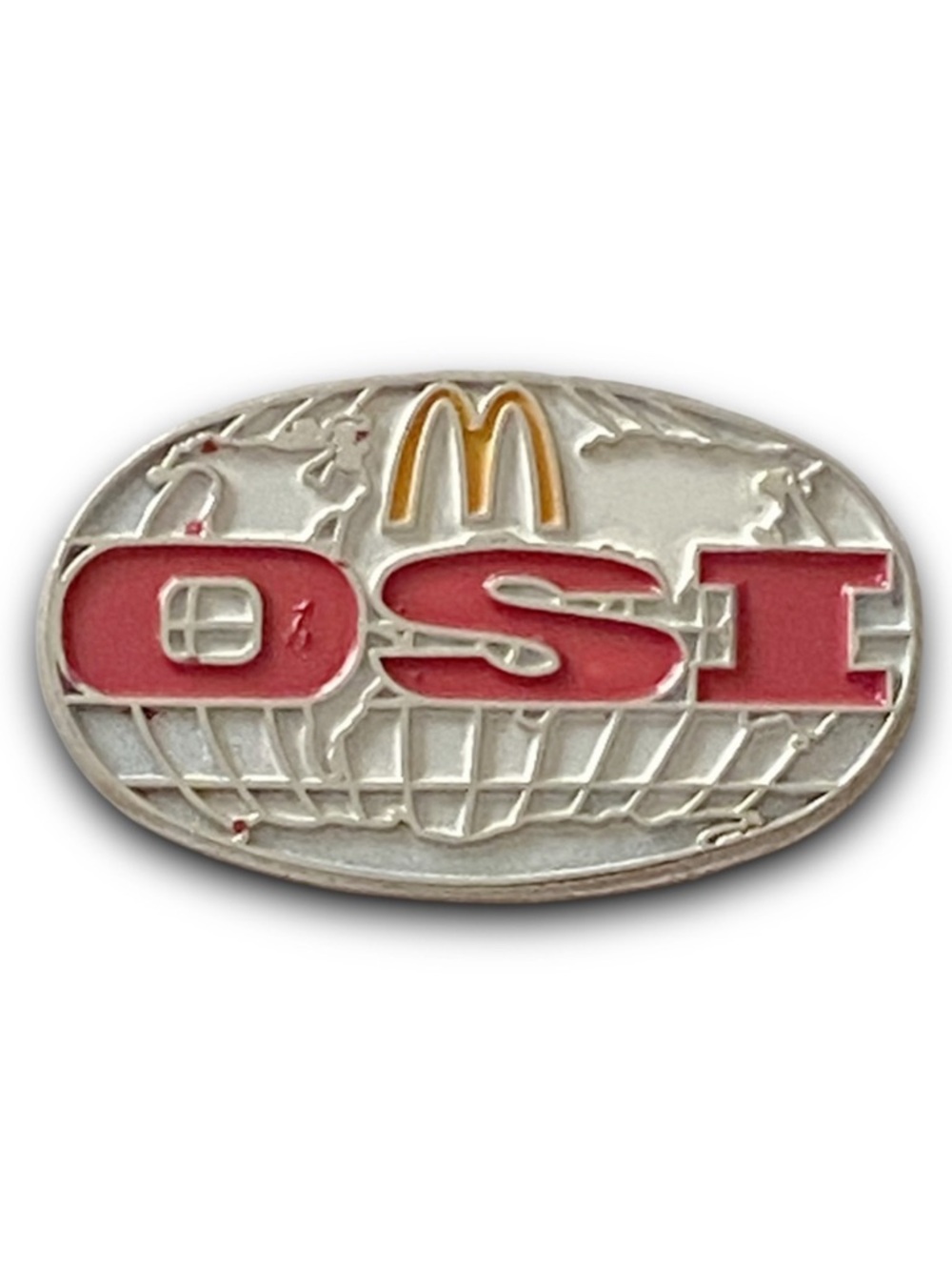 McDonald’s Pin OSI World Global Map Y2K Otto & Sons Stockyards Metal Lapel Pin
